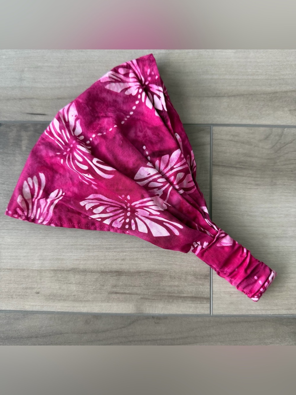 Women's Pink Dragonfly Batik Print Headband Hair Wrap